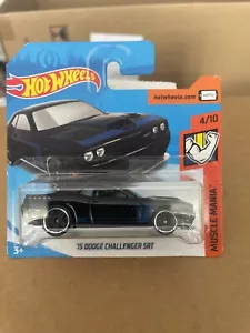 2018 Hot Wheels '15 DODGE CHALLENGER SRT in BLACK - MUSCLE MANIA 4/10 Short card - Picture 1 of 1