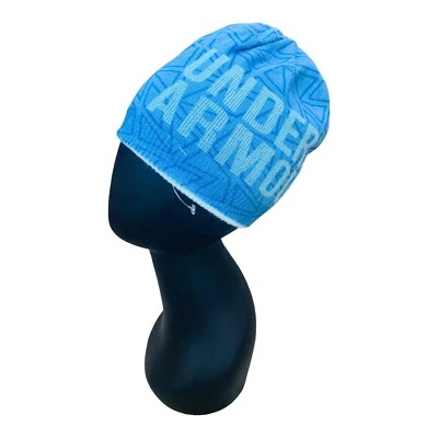 Under Armour Niñas Sombrero Cold Gear Azul Aqua Geométrico Invierno Gorro Foto 1 de 4