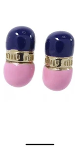 Miu Miu Earrings Pierced Purple/pink - Picture 1 of 6