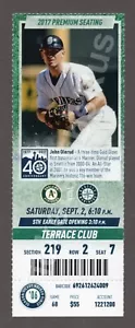 2017 Seattle Mariners vs Oakland Athletics 9/2 MINT CLUB Ticket JOHN OLERUD - Picture 1 of 1