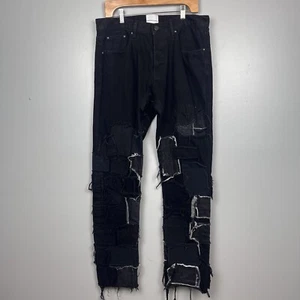 Kody Phillips for MNML LA Black Patchwork Button Fly Jeans Size 34; Punk, Grunge - Picture 1 of 13