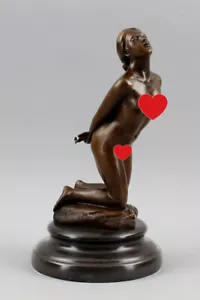 9937489-ds Bronze Skulptur Figur weiblicher Akt knieend erotisch H21,5cm - Picture 1 of 4
