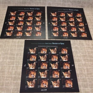 3 Souvenir Sheets of Stamps Save Lives Neuter or Spay Kitten Cat Puppy Dog - Picture 1 of 4