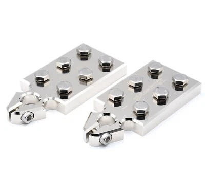 Pair ILL Customz 6 Spot Flat Lug Battery Terminal SAE Top Post Clamp - Image 1 of 3