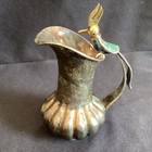 Vintage Mexican Silverplate Bird Pitcher w/ Malachite & Lapis Los Castillo Taxco