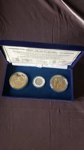 USS ARIZONA MEMORIAL 40TH ANNIVERSARY GEDENKSET 2 OZ SILBER MIT 24K GOLD - Bild 1 von 5