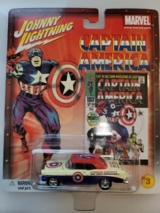 Johnny Lightning Marvel Captain America 1956 Chevrolet 56 Chevy Convertible #3 K - Picture 1 of 2