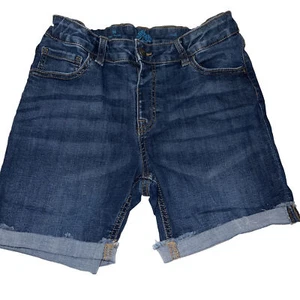 There Abouts kids Girls Denim Jean Shorts Size 14 Dark Blue Wash Belt Pull on - Picture 1 of 11
