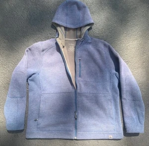 Men’s LL Bean Tek Wool Blend Knit Full Zip Hooded Jacket Fleece Lined Navy XL - Picture 1 of 7