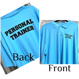 Gold’s Gym PERSONAL TRAINER Extra Large XL STAFF Light Blue Polo Shirt BRAND NEW - Picture 1 of 24
