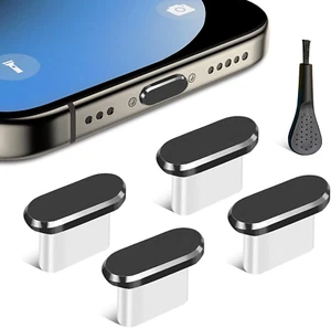 Prise Poussière USB C, Pack de 4 Type C Anti Poussière Couvercle Port de Charge Bouchon de Protection - Photo 1 sur 12
