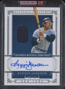 2019 National Treasures Reggie Jackson 28/49 Auto Autograph Jersey