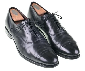 Allen Edmonds Fifth Avenue Black Leather Punch Cap Toe Oxford Dress Shoes 10.5 C - Picture 1 of 7