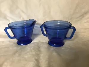 Crema y azúcar Hazel Atlas Moderntone azul cobalto - Imagen 1 de 3