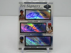 JAMES/ HAMELS/ SOWERS 2007 TOPPS CO-SIGNERS TRI-SIGNERS TRIPLE AUTOGRAPH AUTO - Picture 1 of 2