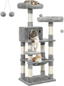 Cat Tree, Cat Tower for Indoor Cats, 56.3-Inch Cat Condo with Scratching Posts, - Picture 1 of 9