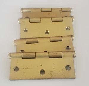 New Vintage Stanley Brass Hinge 2 1/2" Hinges Only No Screws NOS USA 4 Pack - Picture 1 of 2