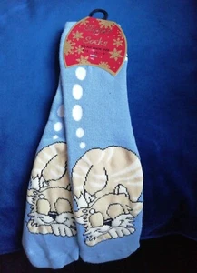 Rutschfeste blaue Pantoffelsocken für Kinder thermisch wärmer Vlies, Alter 3-8 Jahre - Bild 1 von 4