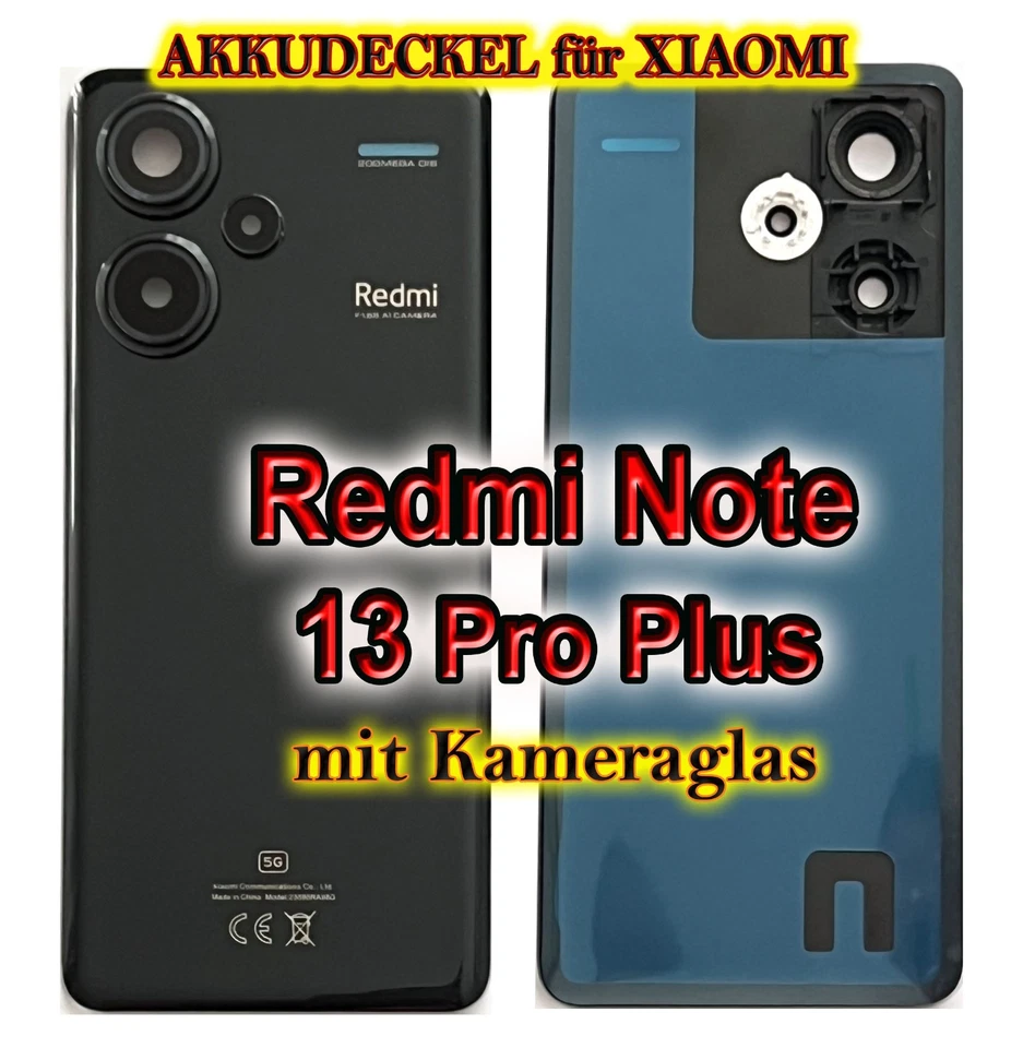 DN Akkudeckel für Xiaomi Redmi Note 13 Pro Plus + Rückseite Backcover Abdeckung 13P