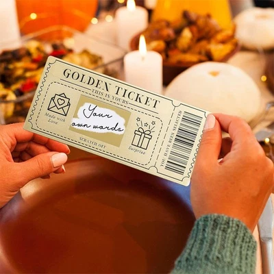 Lot of 6 Golden Ticket Scratch Off Cards with Envelopes  - Image 1 of 4