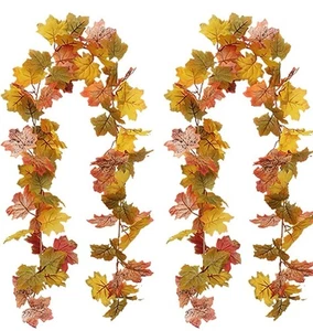 Confezione da 2 Ghirlanda Foglie d'Acero NewMaple 5.8 Fogliame Artificiale Autunno,Ringraziamento - Foto 1 di 4