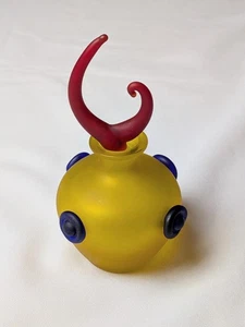 Glass Act Studio Bold FUNKY Perfume Bottle Frosted Primary with Stopper - Picture 1 of 6
