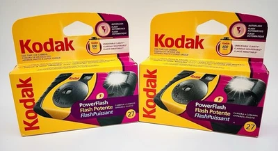 Vintage Kodak HD Power Flash One-Time Use 35mm Disposable Camera 27exp (2 Pack) - Image 1 of 3