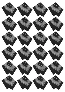24 Pack Bandanas, Unisex Paisley Scarf Headwrap Handkerchief 22” x 21” Polyes... - Picture 1 of 7