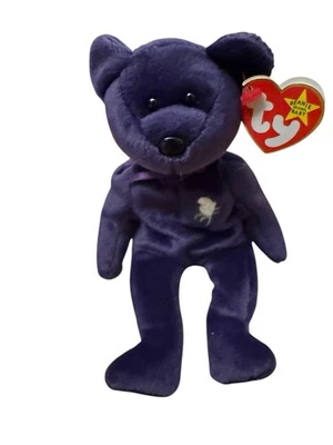 Ty 豆豆娃戴安娜王妃纪念豆豆娃熊 1997 年带标签 LE — 第 1/4 张图片