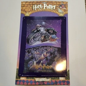 Harry Potter Hagrid Motorcycle Metal Tin Sign Embossed Schylling Vintage 2000! - Picture 1 of 6