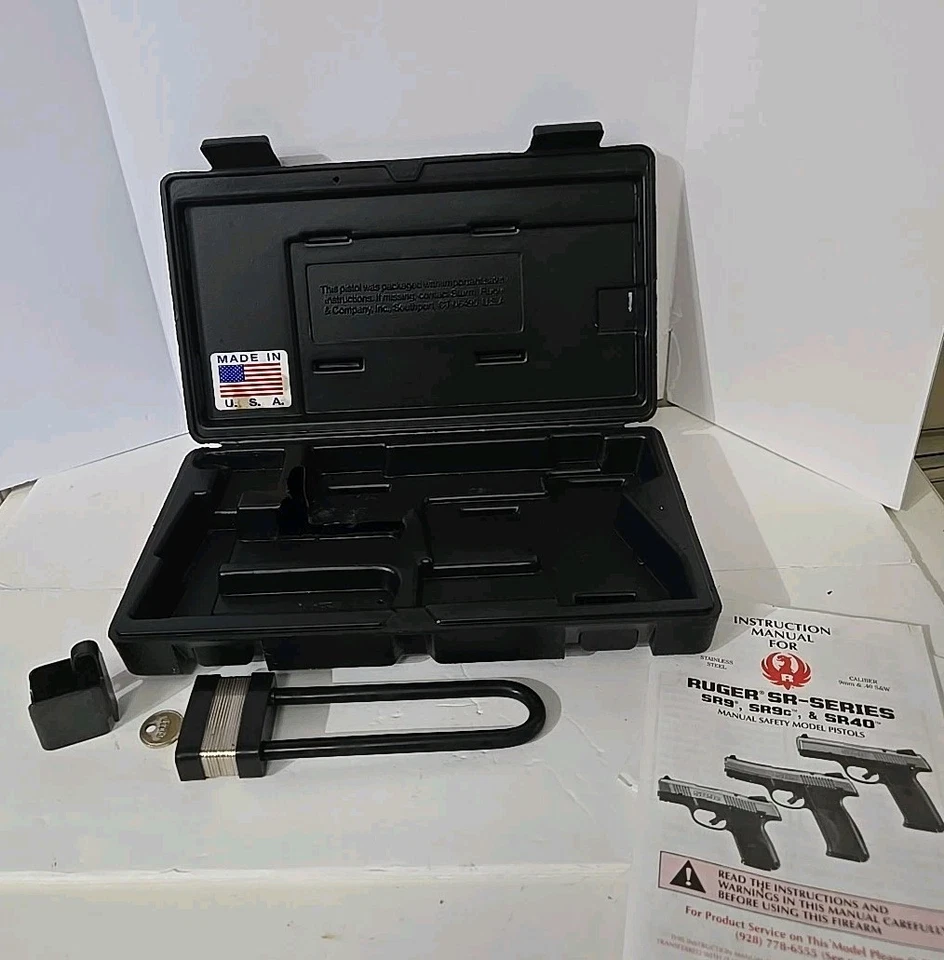 Ruger SR40 Factory OEM Hard Plastic Pistol Case + Lock & Key- Instruction Manuel - Image 1 of 4