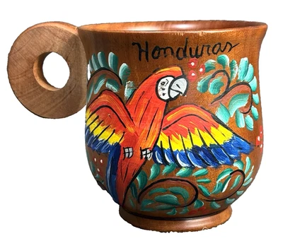 ДЕРЕВЯННАЯ чашка дерева кофе чая пива сока воды кружка ручной работы натуральный Гондурас - Изображение 1 из 4