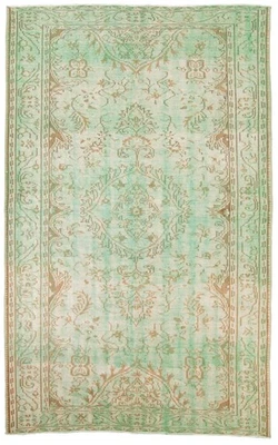 Tapete de área tradicional vintage com nós à mão 5'10" x 9'3" tapete de lã oriental - Imagem 1 de 4