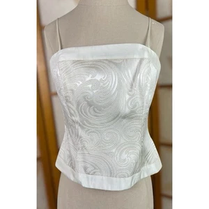 Vintage JS Collection Ivory Sleeveless Tank Top Women's Size 4 - Picture 1 of 3