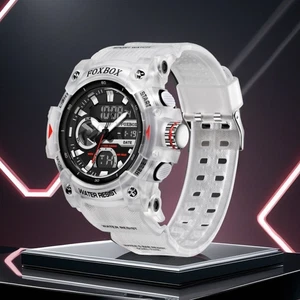 Herren Armbanduhr Männer Uhr LED Digital Datum 5ATM Wasserdicht Quarz Sportuhr - Bild 1 von 9