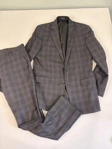 READ Joseph A Bank 1905 Suit Mens 40 Slim Fit Gray Blue Wool 34 Waist Pant Set - Picture 1 of 24
