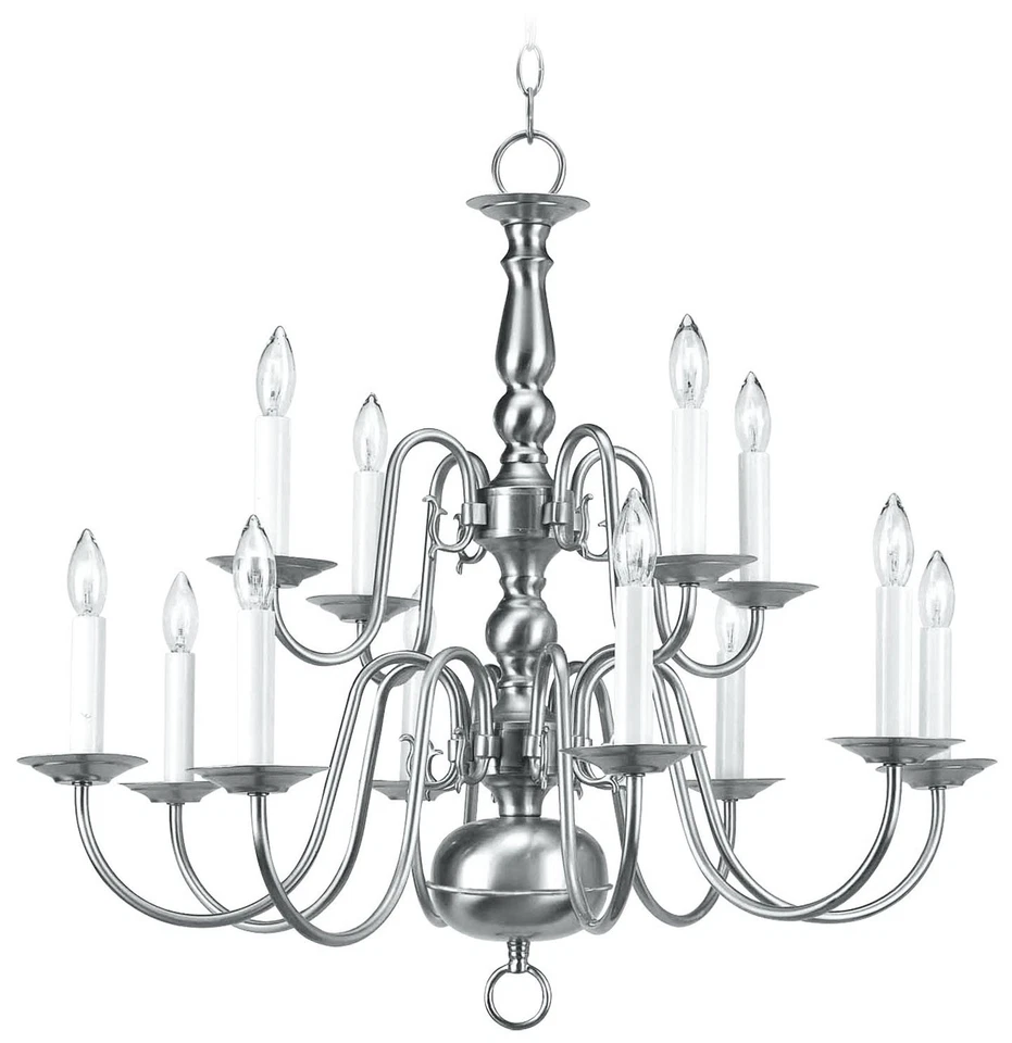 Livex Lighting Williamsburg Brushed Nickel Chandelier 5012-91