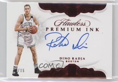 2018-19 Panini Flawless Premium Ink Ruby/15 Dino Radja #PI-DRJ Auto Salón de la fama Foto 1 de 2