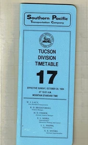 Southern Pacific Lines Tucson Division Fahrplan 17. Oktober 1984 - Bild 1 von 1