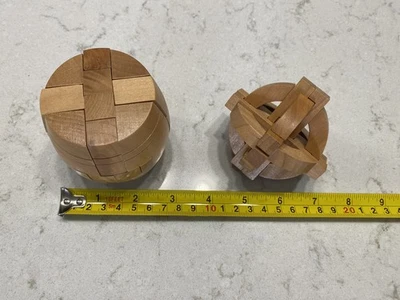 #2 Brain Teasers for Adults Wooden 3D Locking Interlocking Puzzles #2 puzzles!!! - Image 1 of 4