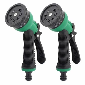 2x 7 Way Patterns Heavy Duty Garden Hose Water Pressure Spray Nozzle Sprinkler - Picture 1 of 4
