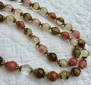 Tourmaline (Watermelon) Beaded Necklace - Picture 1 of 4