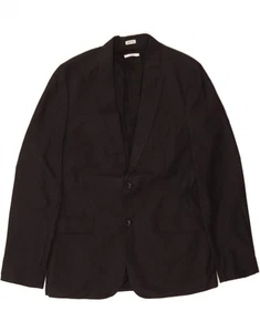 CALVIN KLEIN Mens 2 Button Blazer Jacket UK 40 Large Black Polyester BF10 - Picture 1 of 3