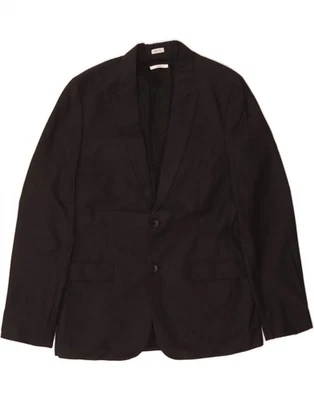 CALVIN KLEIN Mens 2 Button Blazer Jacket UK 40 Large Black Polyester BF10 - Image 1 of 3