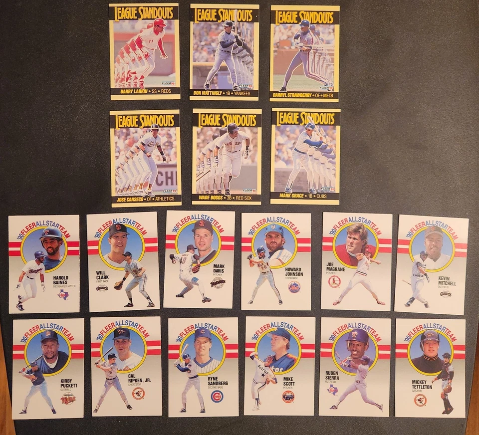 Fleer All Star Team 1990 (1-12) y League Salouts (1-6) juegos completos de inserciones Foto 1 de 1
