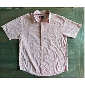 Vintage 90er Chaps Hemd Herren Gr. XL vertikal rot weiß gestreift Knopfleiste Logo - Bild 1 von 6