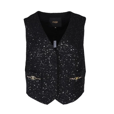 Chaleco para mujer Maje talla 40 FR/L lentejuelas tweed MFPVE00427 Foto 1 de 4