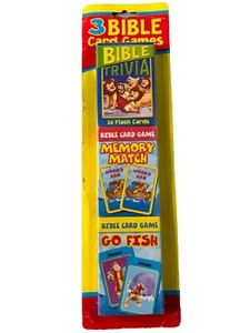 3 Bibelkartenspiele für Sonntagsschule & VBS Memory - Go Fish - Quiz Neu! - Bild 1 von 4