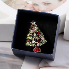 Crystal Rhinestone Christmas Tree Brooch Pins Charm Women Fashion Jewelry BS