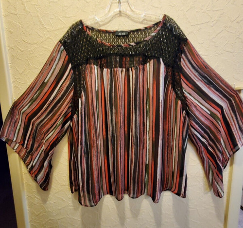 Camicetta Alyx 2X 3X Plus elegante sovrapposizione con cami nera separata